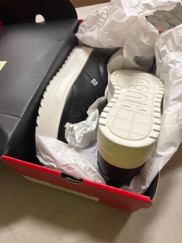 Photo 1 of HUGO, Lyssa Smooth Leather Platform Sneaker, Midnight Black, 10