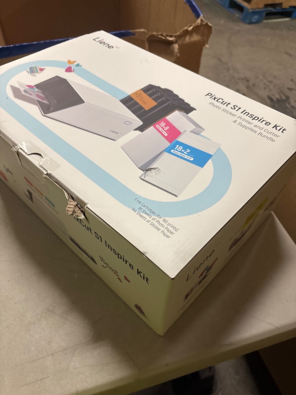 Photo 1 of Liene PixCut S1 Inspire Kit - All-in-One Color Sticker Printer & Cutting Machine, Thermal Dye-Sublimation Photo Printer, 300 DPI, Color Label Maker with 180 Sheets (36 Photo + 144 Sticker Paper)