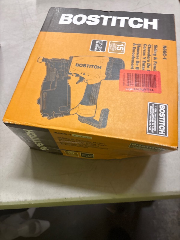 Photo 1 of BOSTITCH Coil Siding Nailer, Pneumatic Siding Nail Gun, 1-1/4-Inch to 2-1/2-Inch, 15 Degree (N66C)