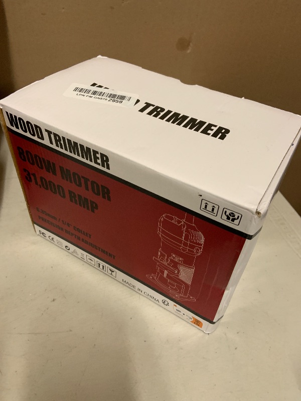 Photo 1 of 800W Compact Wood Router Tool, 32,000 RPM Electric Palm Router, 1/4" Collet Hand Trimmer with Edge & Roller Guide, Woodworking Router for Trimming, Grooving & Edging