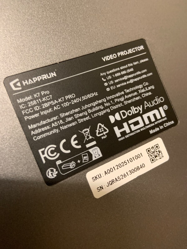 Photo 1 of HAPPRUN 3000 ANSI Lumens Outdoor Projector with Official Google TV