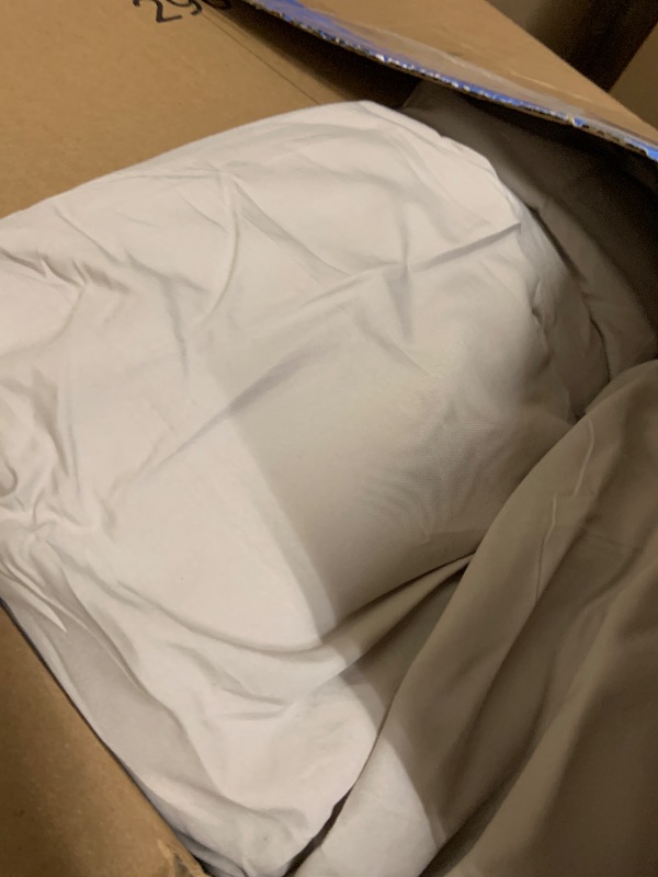 Photo 1 of Andency Linen Grey Ruffle Oversized King Comforter Set, 3 Pieces