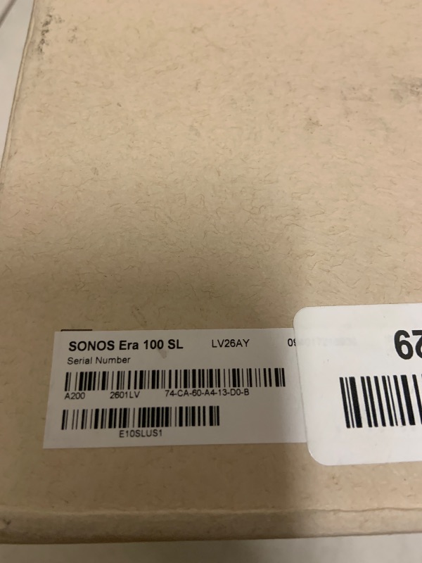 Photo 1 of Sonos Era 100 SL Compact, Microphone-Free Speaker - White