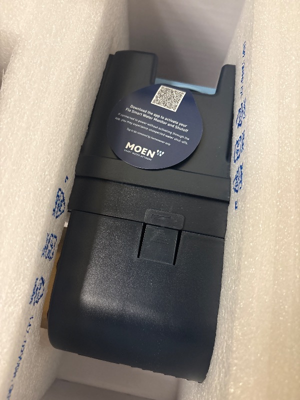 Photo 1 of Moen Flo 1-1/4-inch Smart Water Shut Off Valve, Smart Home Water Monitor Leak Detector, Wifi Connected, App Enabled Flow Meter and Shutoff, 900-002