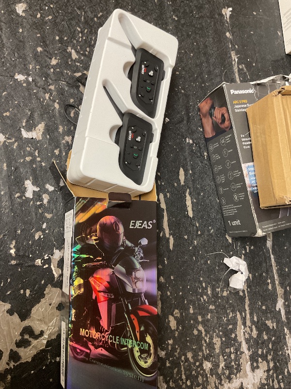 Photo 1 of EJEAS V6 Pro Bluetooth Communication Systems Headset with 1200m Waterproof/Noise Reduction/Hands-Free Calls/Music & GPS, Motorbike/ATV/Dirt Bike/Skiing/Motorcycle Helmet Intercom(2 Pack)