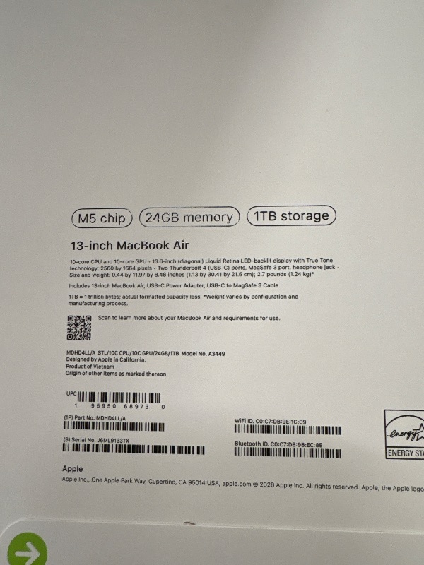 Photo 1 of MacBook Air