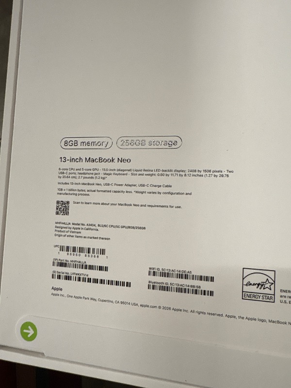 Photo 1 of MacBook Neo