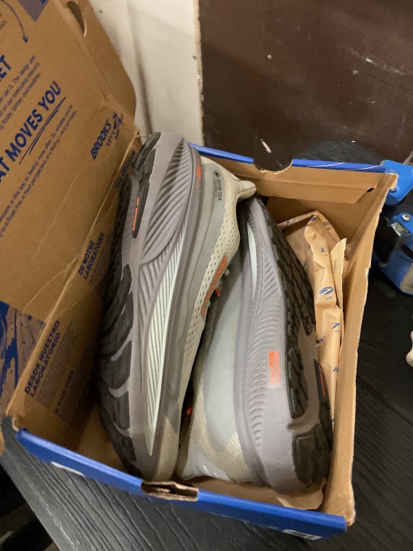 Photo 1 of Brooks Men’s Ghost 17 GTX Waterproof Supportive Running & Walking Shoe - Smoke/Primer Grey/Orange - 11 Medium
