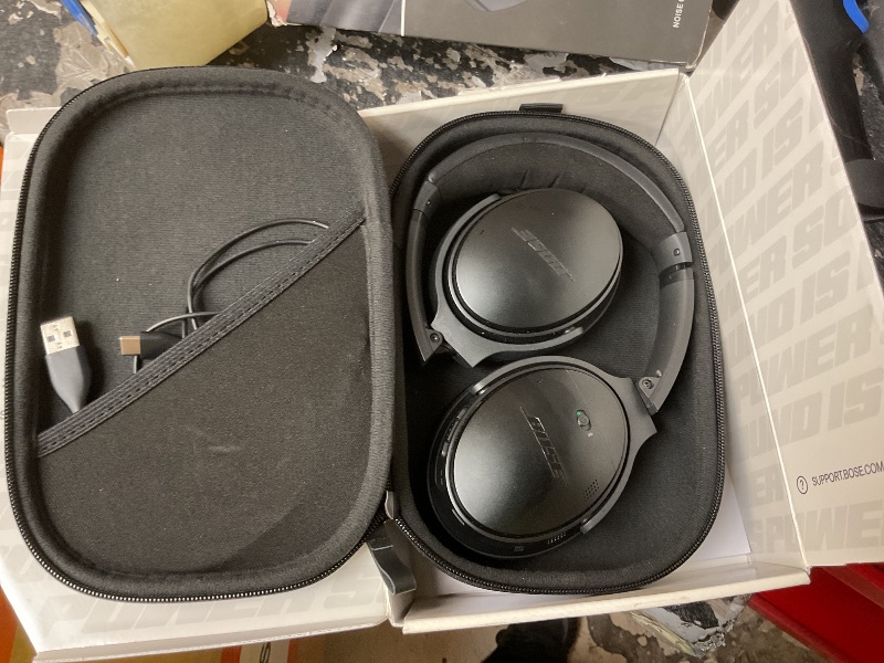 View 4 of Bose QuietComfort Headphones - Wireless Bluetooth Headphones, Active Over Ear Noise Cancelling and Mic, USB-C Charging, Deep Bass, Up to 24 Hours of Playtime, Black