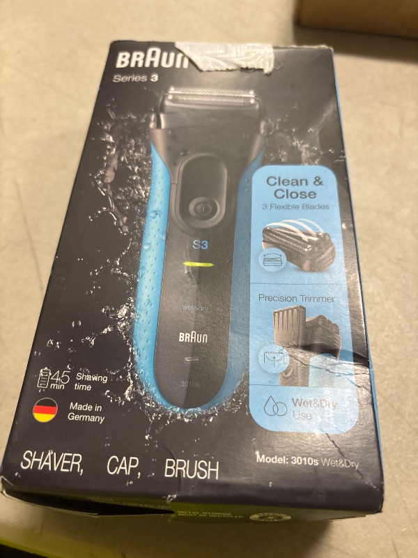 Photo 1 of Series 3 3010s Wet & Dry Electric Shaver for Men/Rechargeable Electric Razor, Blue