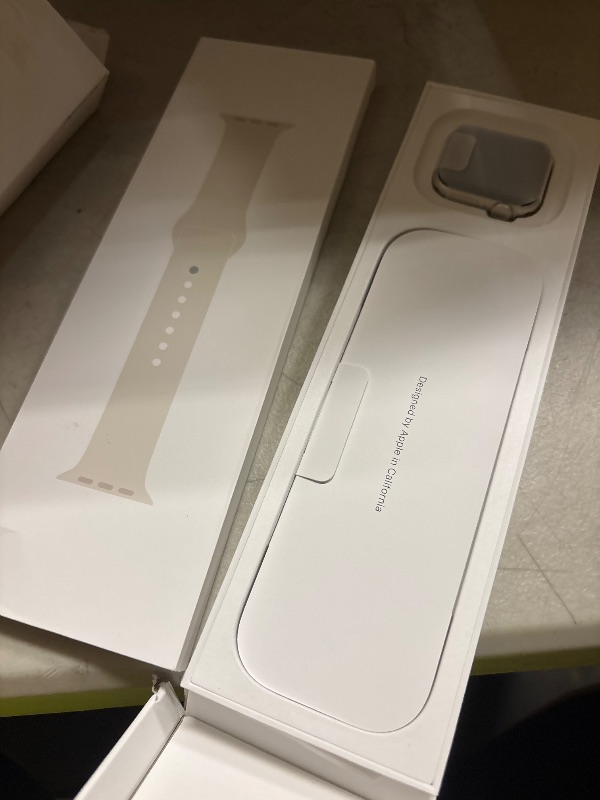 Photo 1 of product locked by previous owner 
Apple Watch SE 3 [GPS 40mm] Smartwatch with Starlight Aluminum Case with Starlight Sport Band - S/M. Fitness and Sleep Trackers, Heart Rate Monitor, Always-On Display, Water Resistant
