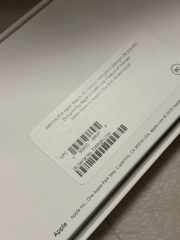 Photo 1 of product locked by previous owner 
Apple Watch SE 3 [GPS 40mm] Smartwatch with Starlight Aluminum Case with Starlight Sport Band - S/M. Fitness and Sleep Trackers, Heart Rate Monitor, Always-On Display, Water Resistant