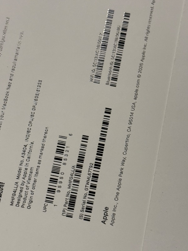 Photo 1 of Apple 2026 MacBook Neo 13-inch Laptop with A18 Pro chip: Built for AI and Apple Intelligence, Liquid Retina Display, 8GB Unified Memory, 512GB SSD Storage, 1080p FaceTime HD Camera, Touch ID; Indigo