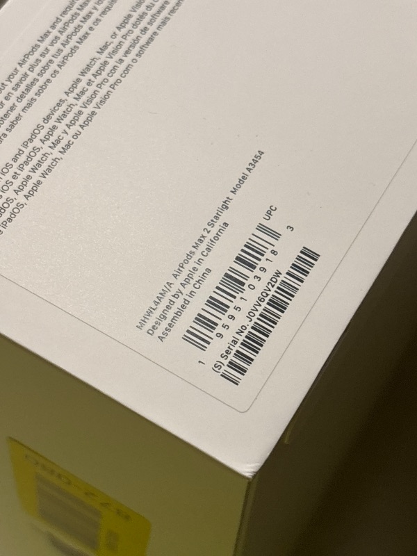 Photo 1 of Apple AirPods Max 2 Wireless Over-Ear Headphones, Active Noise Cancellation, Adaptive Audio, Personalized Spatial Audio, Live Translation, Bluetooth Headphones for iPhone – Starlight