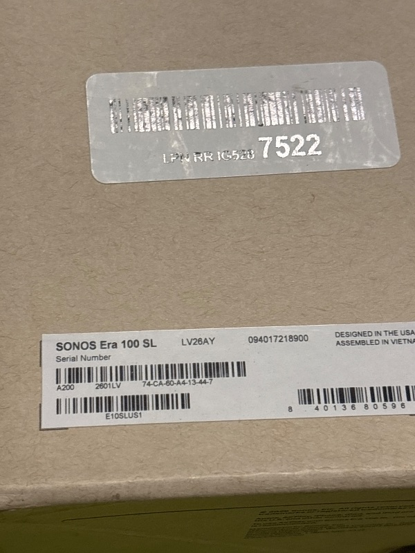 Photo 1 of Sonos Era 100 SL - Compact, Microphone-Free Speaker with WiFi, Bluetooth - White