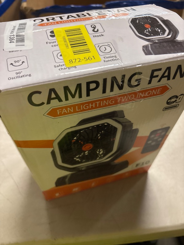 Photo 1 of AVV 20000mAh High Speed Portable Camping Rechargeable Fan with Remote Control, Battery Powered with Auto Oscillating with Camping Essentials Accessories for Outdoor, Beach, Patio, Tent, Black