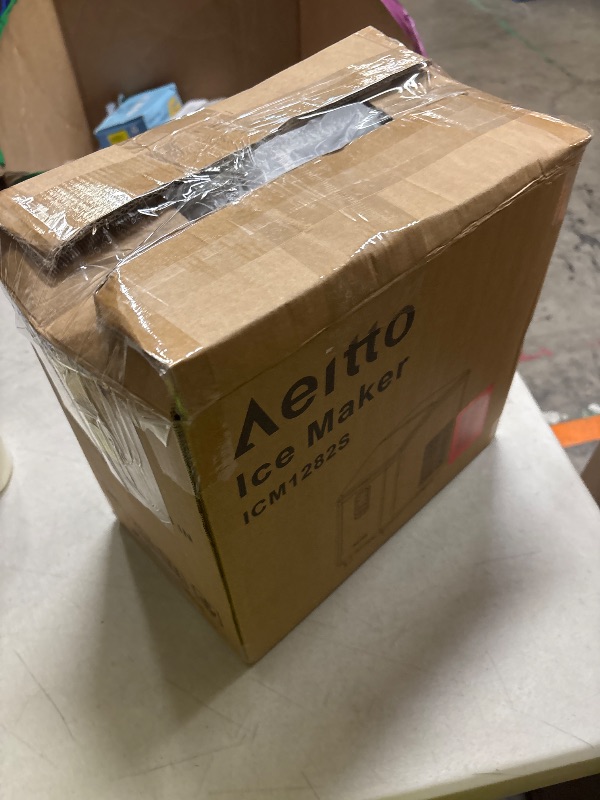 Photo 1 of Aeitto Ice Maker Countertop 26lbs/24H, Ice Machine 8 Ice Cubes Ready in 6 Mins, 2 Sizes of Bullet Ice Portable Ice Makers with Basket & Scoop, Auto Self-Cleaning for Home/Kitchen/Office Stainless