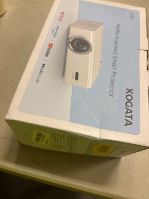 Photo 1 of Smart Projector with WiFi and Bluetooth, Proyector-4K Support Official Licensed Apps, 2000 ANSI/AI Auto Focus/50W Dolby/HDR10+/Quiet, Kogata Portable Indoor/Outdoor Movie Projector Ceiling