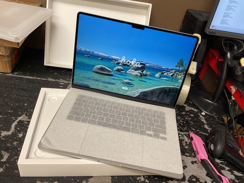 Photo 1 of SEE NOTES AND PICTURES……………Apple 2026 MacBook Air 15-inch Laptop with M5 chip: Built for AI, 15.3-inch Liquid Retina Display, 16GB Unified Memory, 512GB SSD, 12MP Center Stage Camera, Touch ID, Wi-Fi 7; Silver
