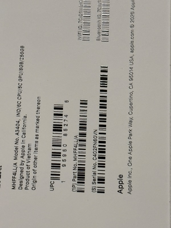 Photo 1 of Apple 2026 MacBook Neo 13-inch Laptop with A18 Pro chip: Built for AI and Apple Intelligence, Liquid Retina Display, 8GB Unified Memory, 256GB SSD Storage, 1080p FaceTime HD Camera; Indigo