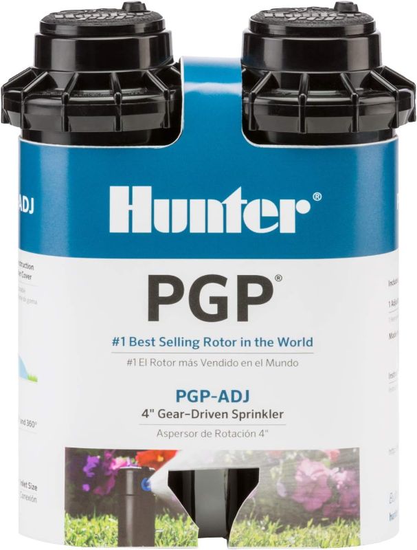 Photo 1 of Hunter PGP-ADJ 3/4" Rotor Lawn Sprinkler Head, 22-52 ft, 4" Pop Up, 2 Pack