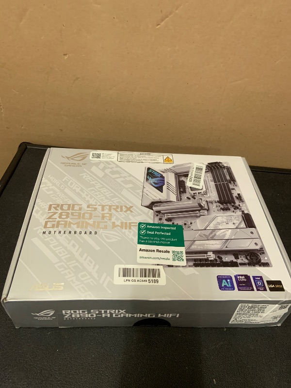 Photo 1 of ASUS ROG STRIX Z890-A GAMING WIFI Z890 LGA 1851 ATX motherboard, Intel® Core™ Ultra Series 2 Ready, Advanced AI PC-ready, 16+2+1+2 stages, DDR5, WiFi 7, 2.5G, 5x M.2, Thunderbolt™ 4, USB Type-C, AI OC