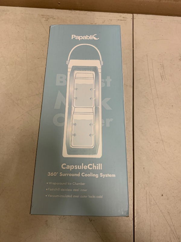 View 2 of Papablic 360° CapsuleChill Breastmilk Cooler for 24H Safe Storage, Portable Breast Milk Chiller for Working Mom, 20oz Travel Cooler with 2pcs Stainless Steel Baby Bottles, Sakura Pink