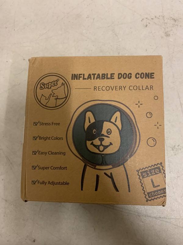 Photo 1 of Supet Raised Inflatable Dog Cone Collar to Stop Licking, Soft Dog Cone Alternative After Surgery, Doggie Neck Donut Collar for Small Medium Large Dogs