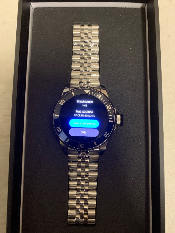 View 2 of GPT Smart Watch for Men, 24/7 Heart Rate, Blood Pressure, Blood Oxygen, Sleep Monitor, 107 Sports Modes, 1.19-inch AMOLED Display, Waterproof Round Watch, Compatible Android and iOS, 44mm Silver Blue