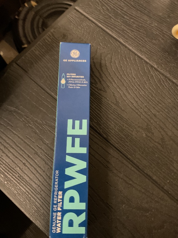 Photo 1 of GE RPWFE Refrigerator Water Filter, Genuine Replacement Filter, Certified to Reduce Lead, Sulfur, and 50+ Other Impurities, Replace Every 6 Months for Best Results, Pack of 1