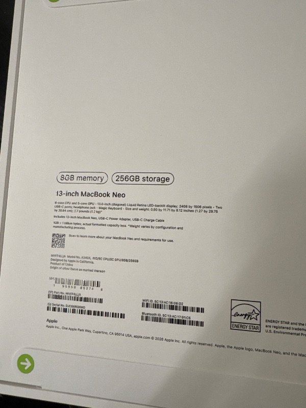 Photo 1 of 13 inch MacBook Neo