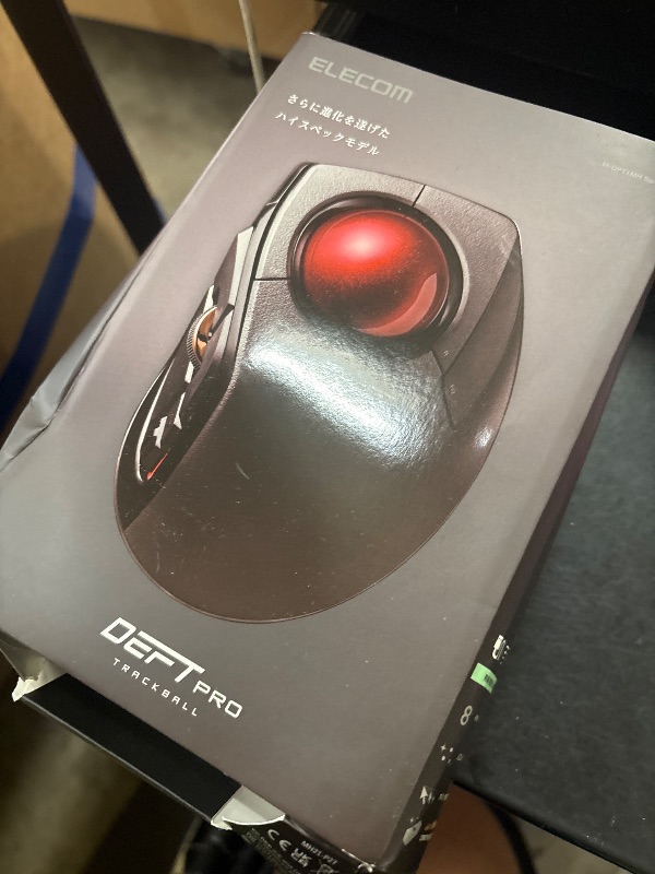 Photo 1 of ELECOM DEFT PRO Trackball Mouse, Wired, Wireless, Bluetooth 3 Types Connection, Ergonomic Design, 8-Button Function, Red Ball, Windows11, MacOS (M-DPT1MRXBK)