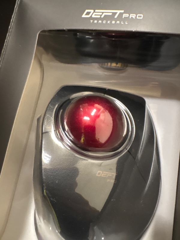 Photo 1 of ELECOM DEFT PRO Trackball Mouse, Wired, Wireless, Bluetooth 3 Types Connection, Ergonomic Design, 8-Button Function, Red Ball, Windows11, MacOS (M-DPT1MRXBK)