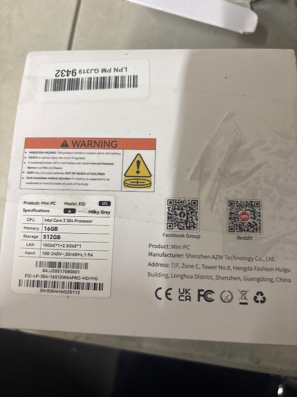 Photo 1 of Beelink EQi Mini PC, Intel Wildcat Lake 304 5C/5T, Mini Computer