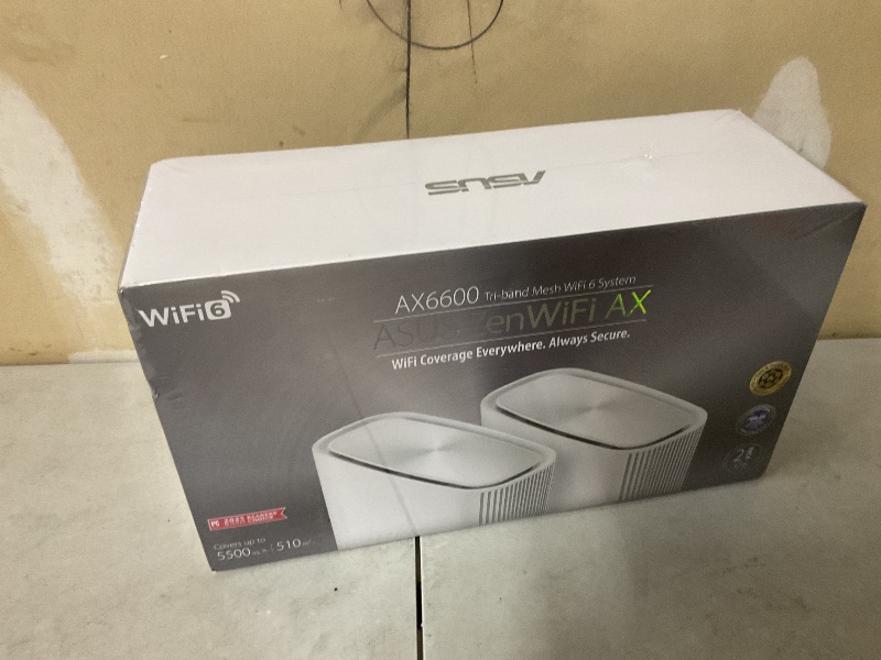 Photo 1 of ASUS ZenWiFi AX6600 Tri-Band Mesh WiFi 6 System (XT8 2PK) - Whole Home Coverage up to 5500 sq.ft & 6+ Rooms, AiMesh, Included Lifetime Internet Security, Easy Setup, 3 SSID, Parental Control, White
