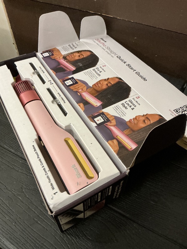 View 2 of Shark SilkiPro Air Straightener & Blow Dryer, Flat Iron, Rose, HT400PK