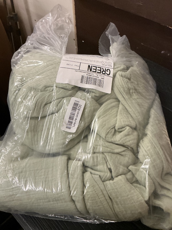 Photo 1 of YASMENG Muslin Cotton Duvet Cover King Set - Sage Green
