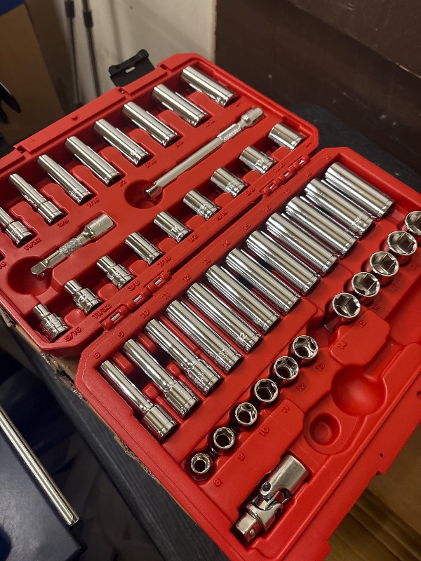 Photo 1 of TEKTON 3/8 Inch Drive 6-Point Socket Set, 46-Piece