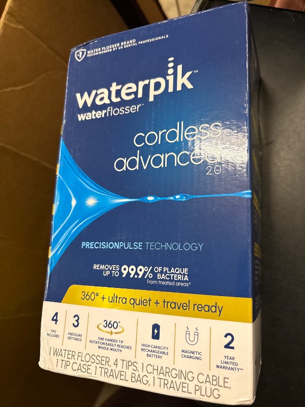 Photo 1 of Waterpik Cordless Advanced Portable Water Flosser, Rechargeable, White
