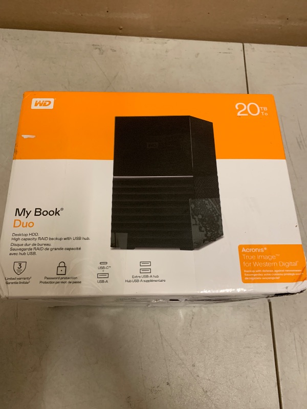 Photo 1 of Western Digital 20TB My Book Duo External Hard Drive