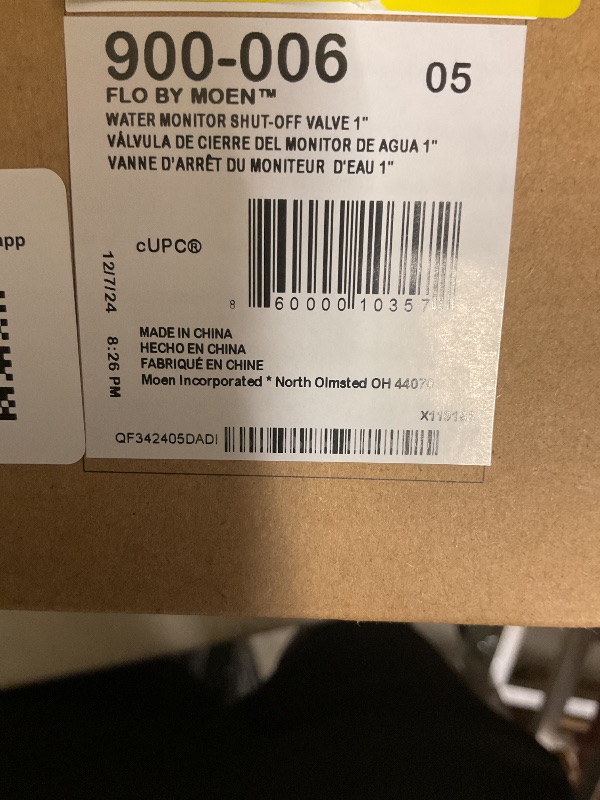 Photo 1 of Moen Flo Shutoff, Automatic Water Leak Detector & Shutoff, 1"