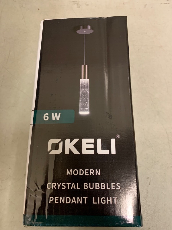 Photo 1 of OKELI Modern Pendant Light, 3 Color LED Bubble Crystal Island Light, Chrome