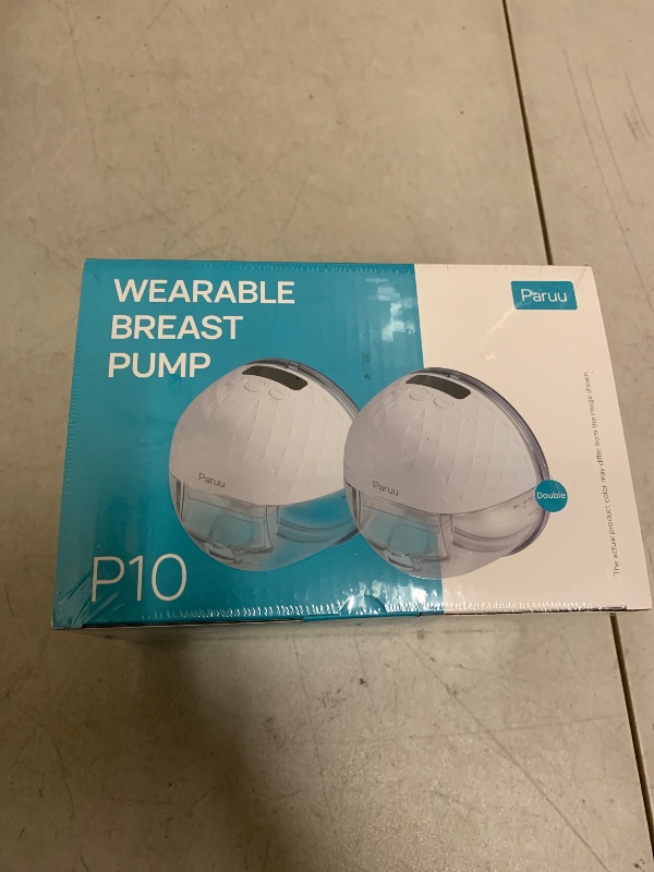 Photo 1 of Paruu P10 Hands-Free Breast Pump Wearable, 338mmHg Strong Suction, Low Noise, 4 Modes & 9 Levels, Electric Breast Pump Portable, Smart Display, 19/21/24/28mm Insert/Flange, 2 Pack (White)