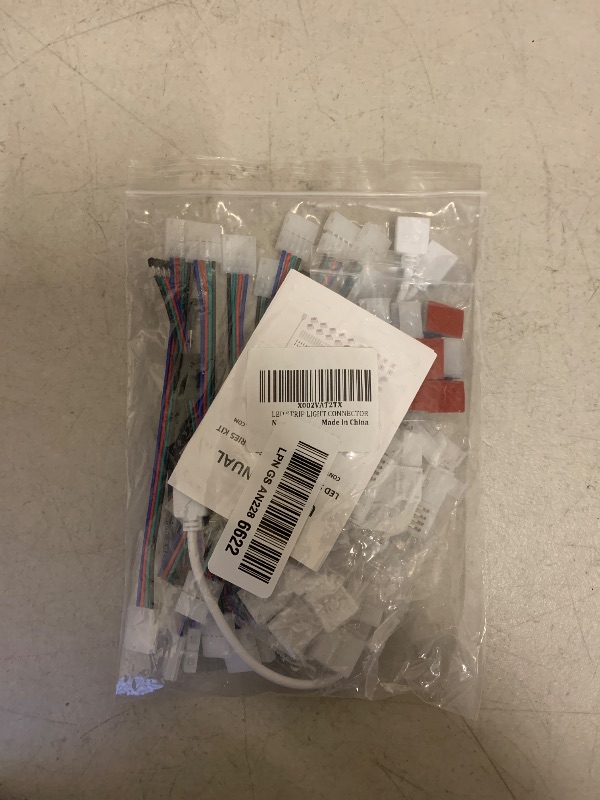 Photo 1 of LED Strip Light Connector Kit, Led Strip Accessories Set for 5050 4 Pin 10mm RGB Led Light Strips with Connectors Clips and Tools