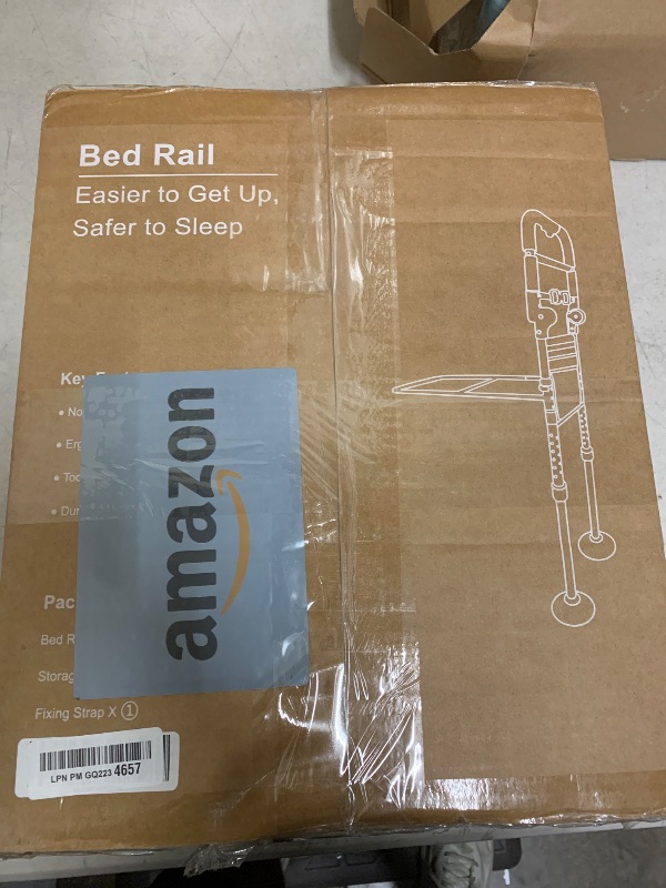 Photo 1 of ONTHEWEI Bed Rails for Elderly Adults Safety Foldable Bed Assist Rail with Adjustable Height, Non-Slip Handle, Motion Sensor Light & Storage Pouch, Fits King Queen Full Twin Beds, Supports 350 LBS