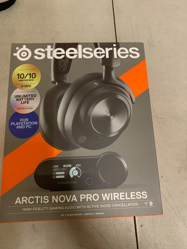 Photo 1 of SteelSeries Arctis Nova Pro Wireless Multi-System Gaming Headset - Premium Hi-Fi Drivers - Active Noise Cancellation - Infinity Power System - ClearCast Gen 2 Mic - PC, PS5, PS4, Switch, Mobile
