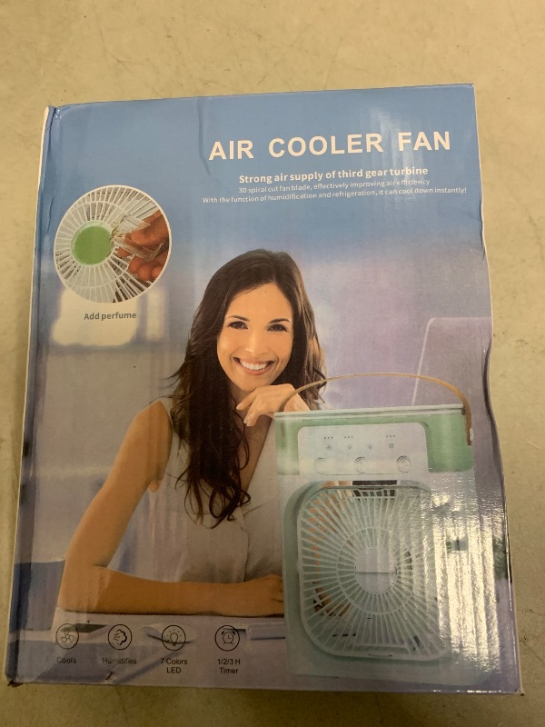 Photo 1 of Portable Air Conditioners,2000mAh Rechargeable Mini Air Cooler Fans,500ML Personal Portable AC Unit with 3 Speed, 2 Spray, 7 Color, 3 Timer, Small Desktop Cooling Fan for Bedroom Office (Pure White)