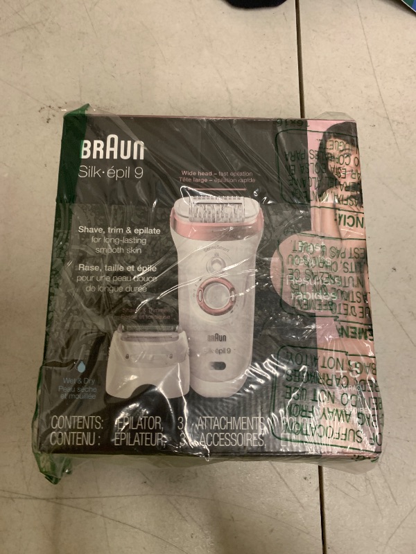 View 2 of Braun Epilator Silk-épil 9 9-720, Hair Removal Device, Epilator for Women, Wet/Dry, Waterproof, 3-in-1 Epilate, Shave, or Trim, Salon-Like Smooth Skin, Womens Shaver & Trimmer, Cordless, Rechargeable