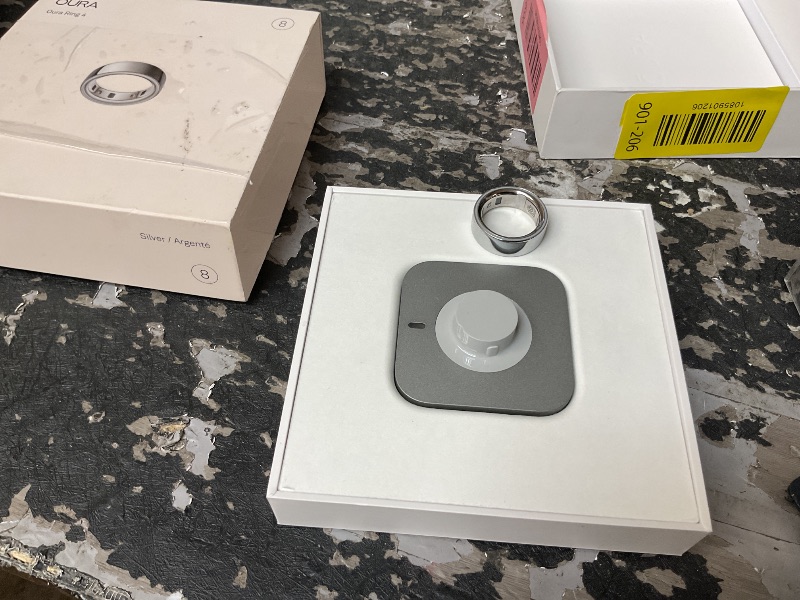 Photo 1 of Oura Ring 4 - Silver - Size 8 - Sleep, Activity, Women’s Health, AI Advisor, Up to 8 Days of Battery Life, Size Before You Buy, Android & iOS Compatible