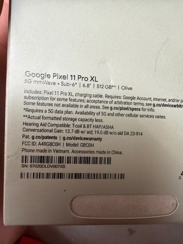 View 9 of OPENED FOR PICTURES………Google Pixel 11 Pro XL - Unlocked Smartphone, Gemini - 512 GB - Olive
